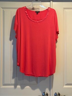 Alfani Coral Short-Sleeve Scoop Neck Top